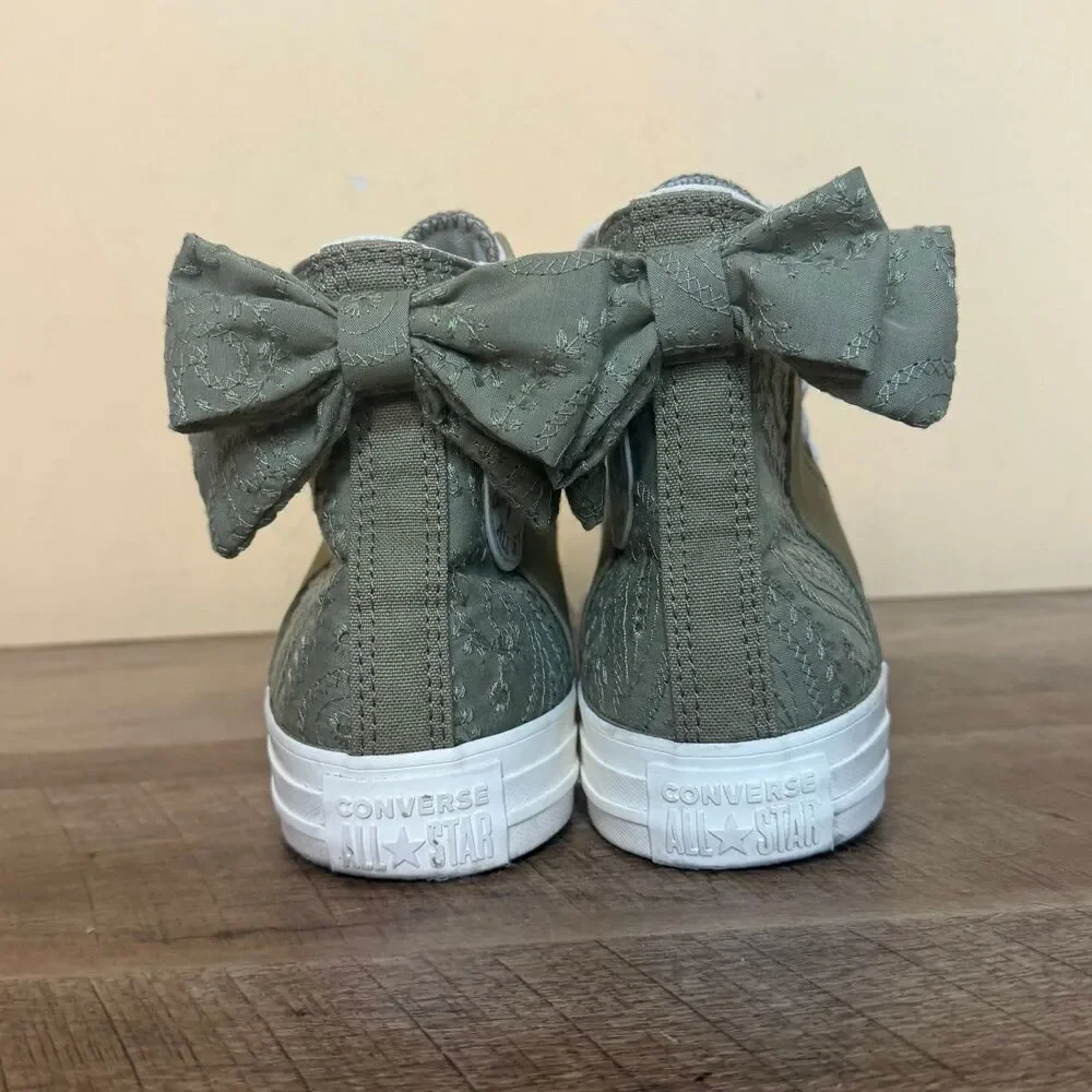 Converse Chuck Taylor All Star Lift High Bow shoes size 8.5 Mossy Sloth Green - Picture 4 of 8